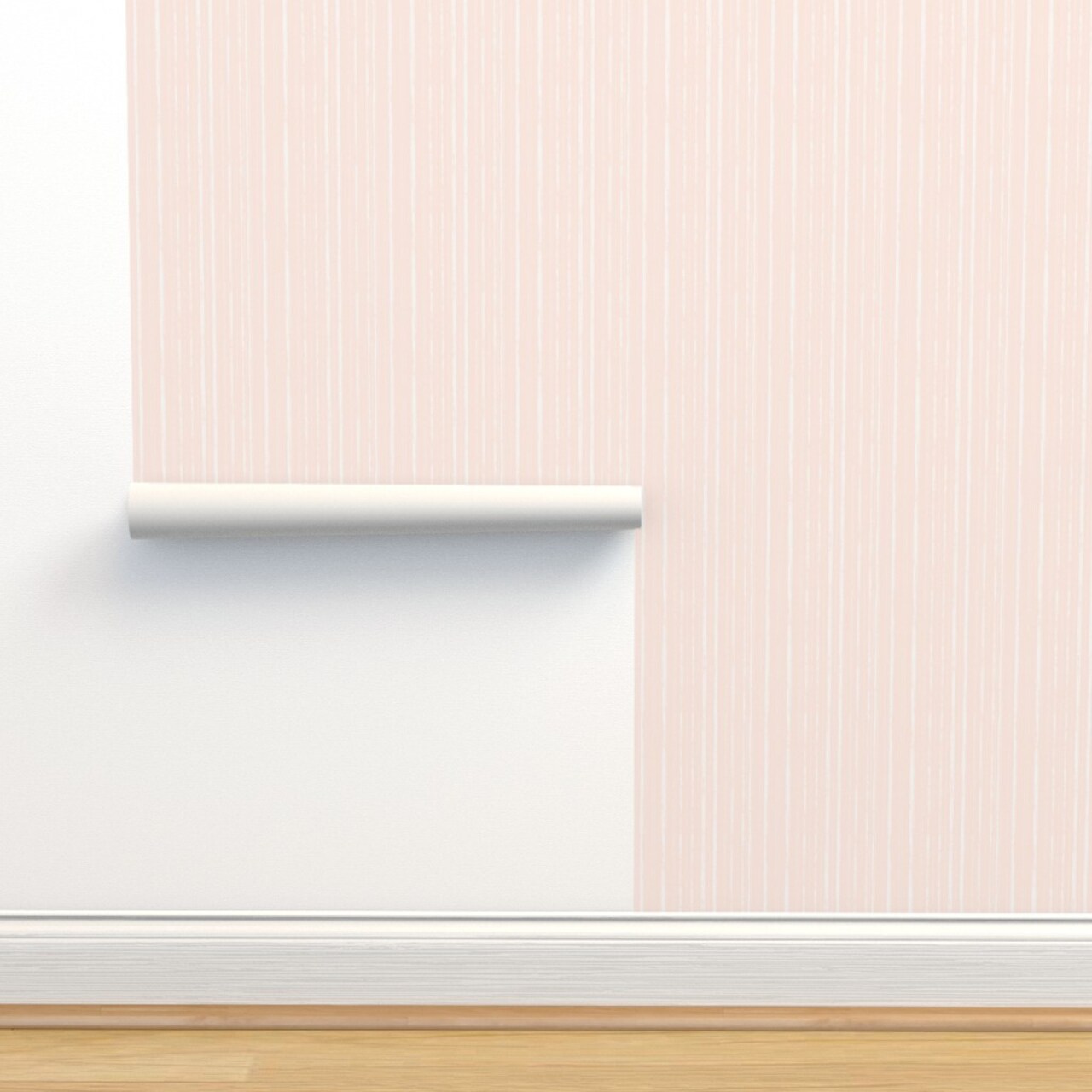 Pink Stripe Hand Painted Cotton Candy Boho Chic Custom Removable Wallpaper by Spoonflower Peel & Stick Wallpaper 2FT Wide